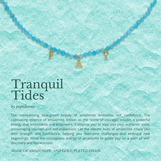 Tranquil Tides Amazonite Personalised Necklace - Plain Alphabet (small)
