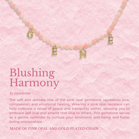 Blush Harmony Pink Opal Personalised Necklace - Plain Alphabet (small)