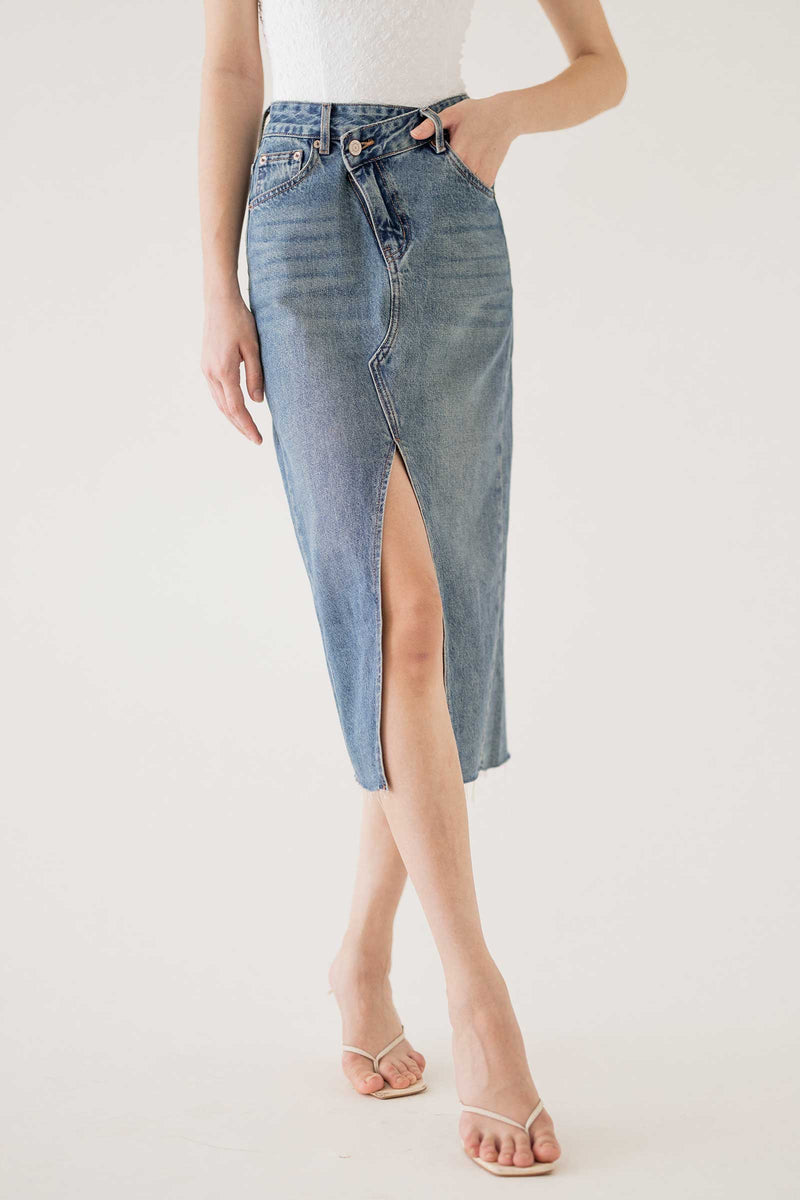 BACKORDER Lesley Denim Skirt (Denim) – DoubleWoot