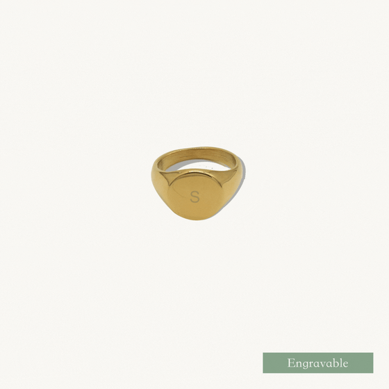 Mel Signet Engravable Ring (Gold)