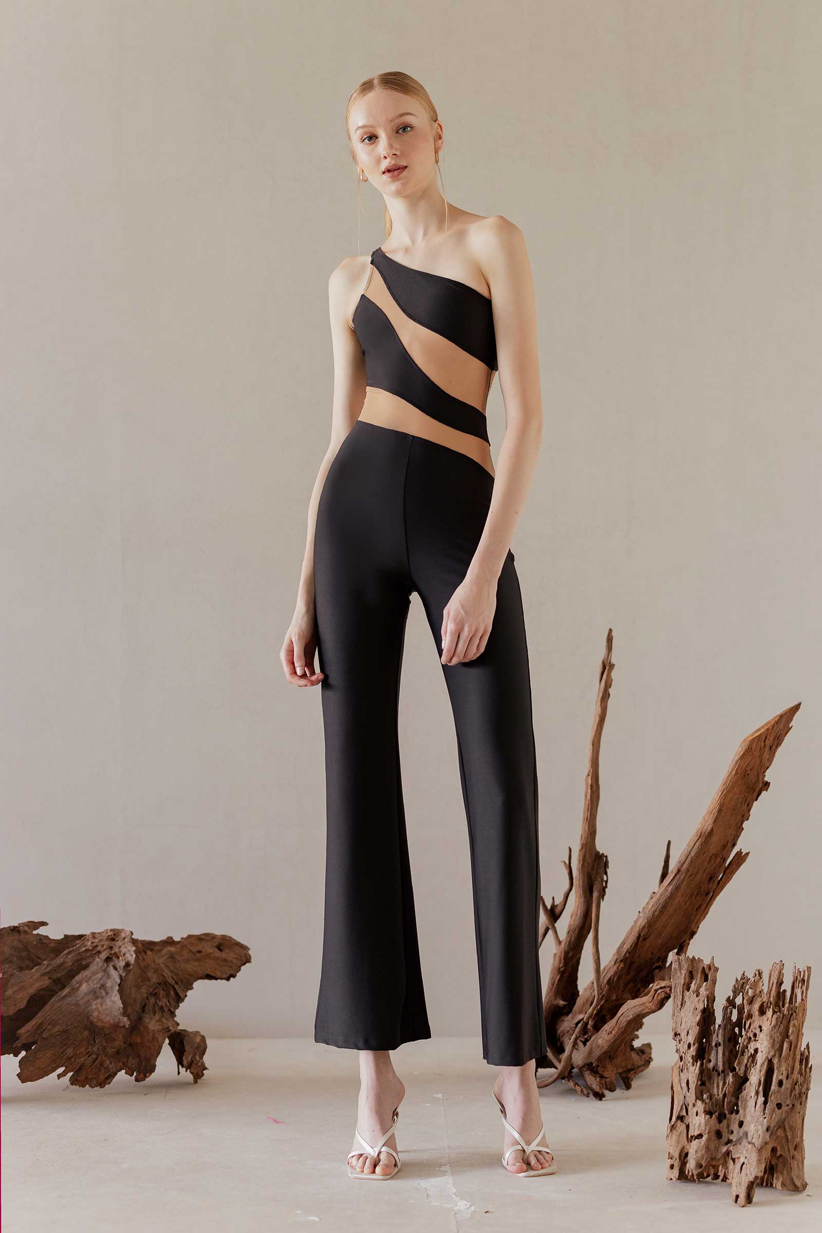 Dolace Jumpsuit (Black+Nude)