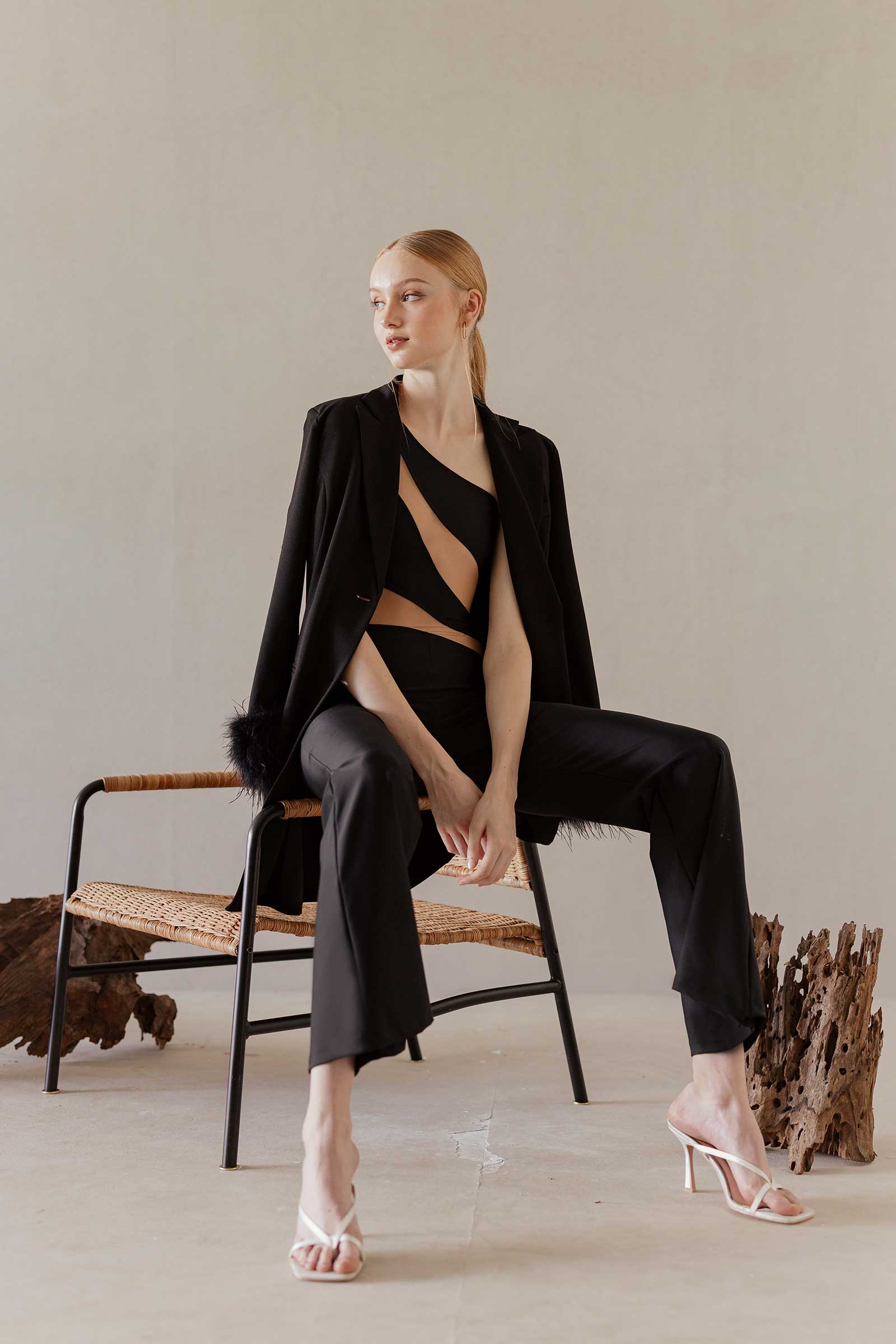 Dolace Jumpsuit (Black+Nude)