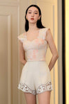 Darela Embroidered Shorts (Cream)
