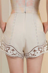 Darela Embroidered Shorts (Cream)