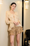 Devoria Ruffle Cardi (Cream)
