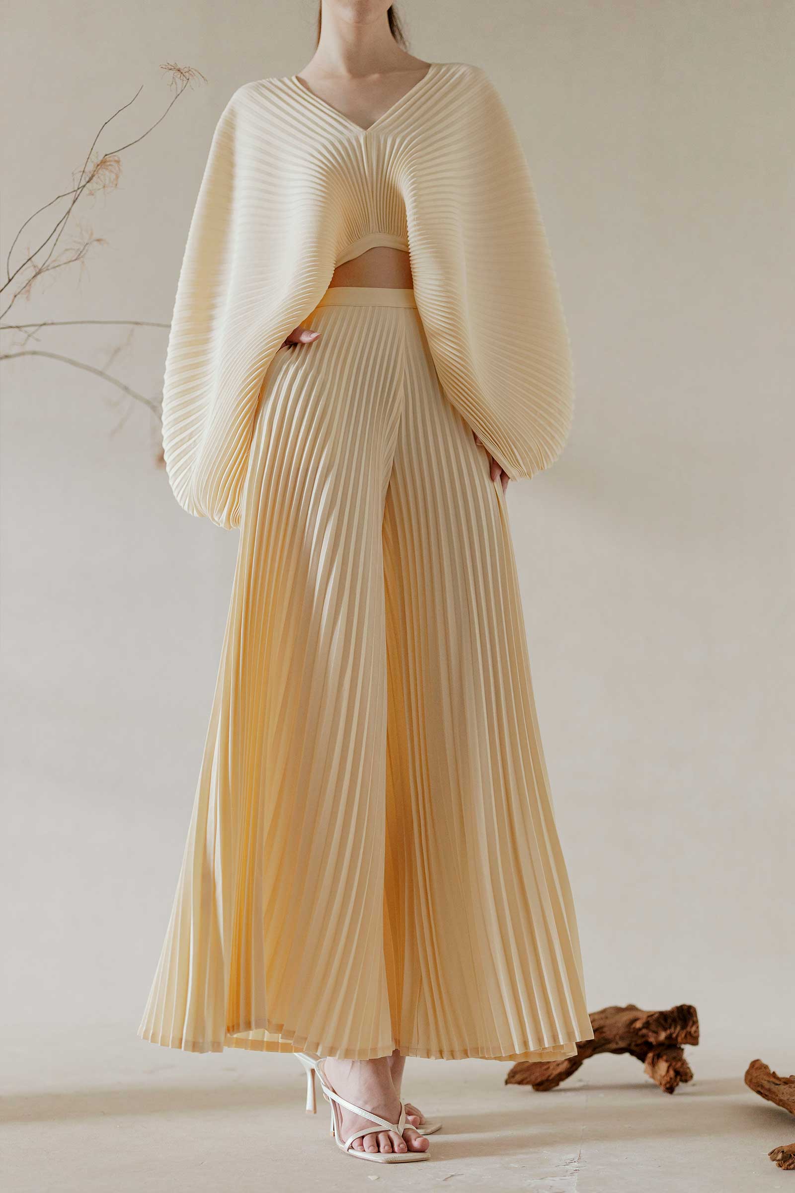 Derre Pleated Pants (Pearl)