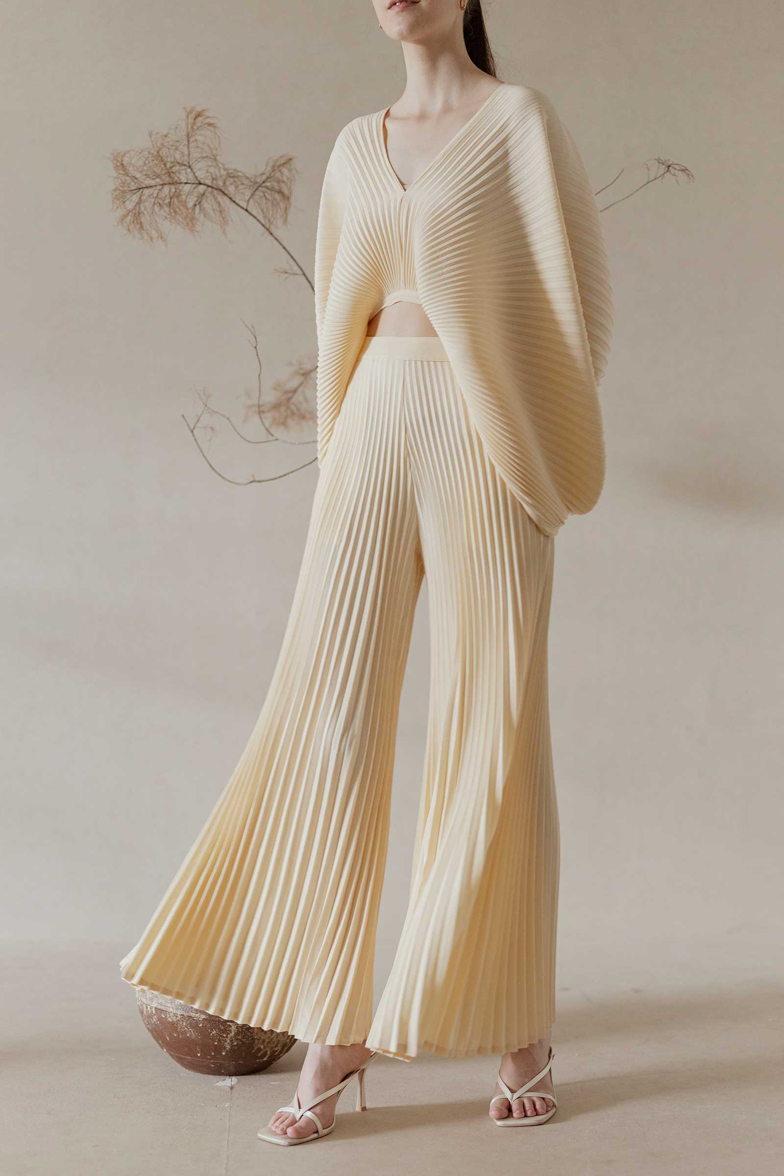 Derre Pleated Pants (Pearl)