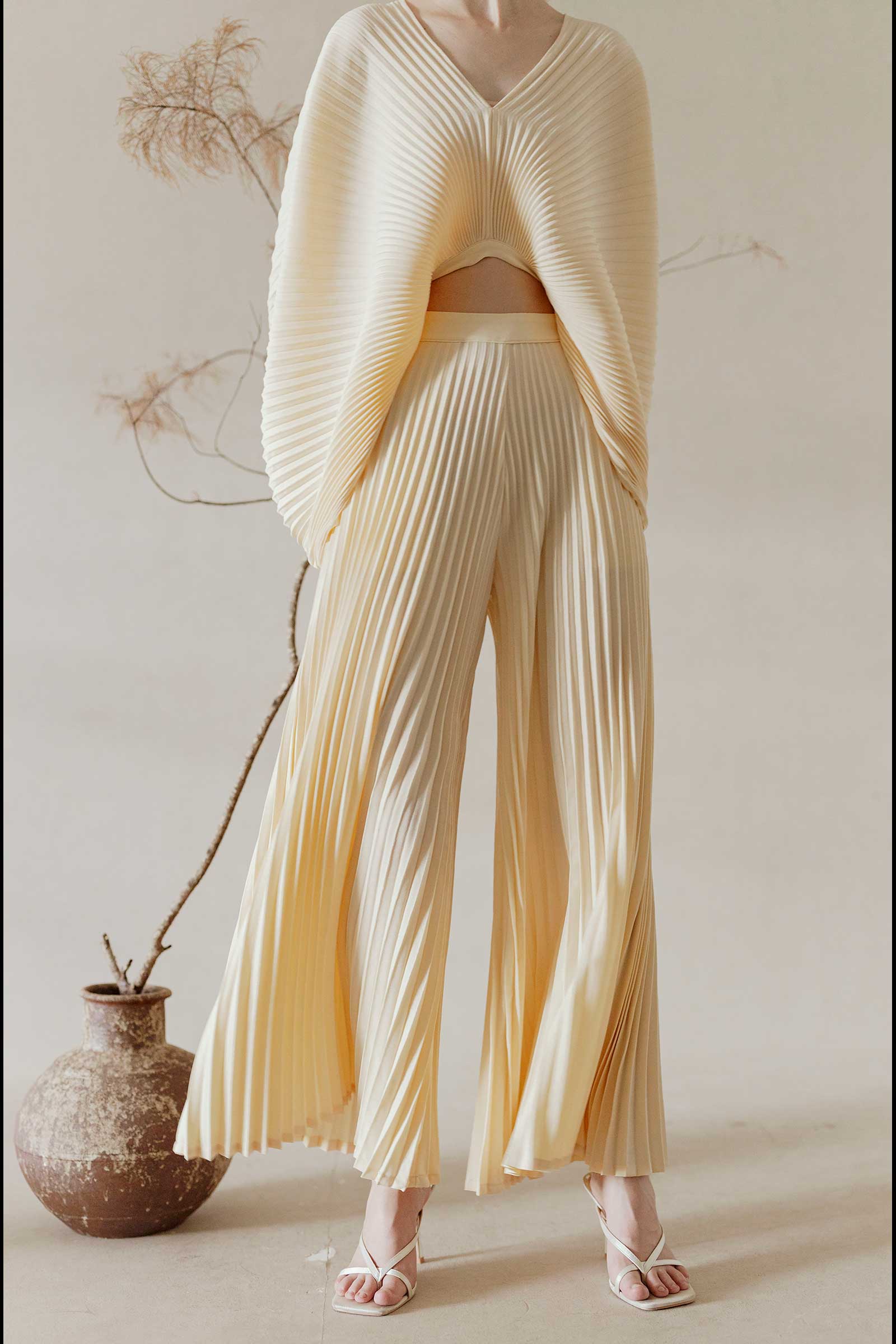 Derre Pleated Pants (Pearl)