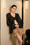 Devoria Ruffle Cardi (Black)