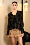 Devoria Ruffle Cardi (Black)