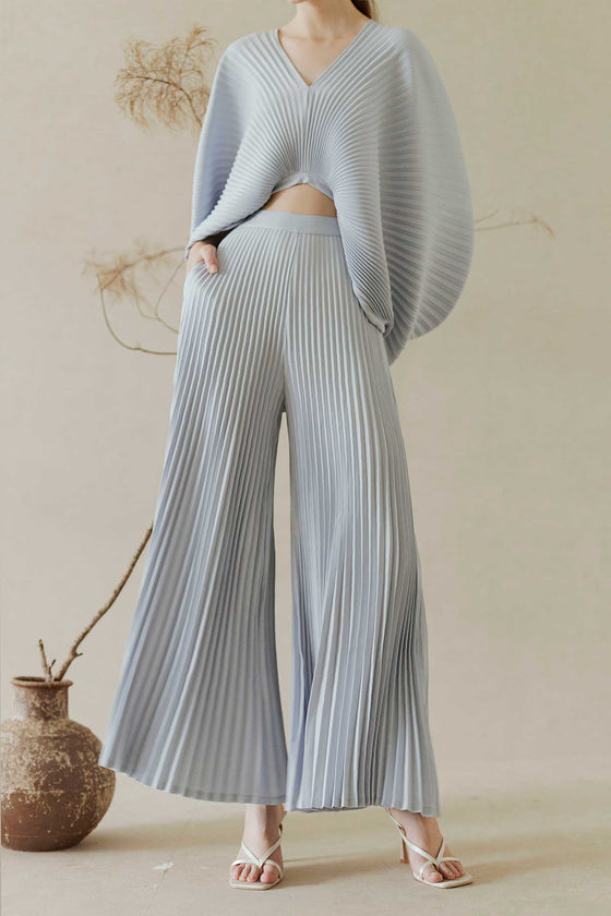 Derre Pleated Pants (Soft Blue)