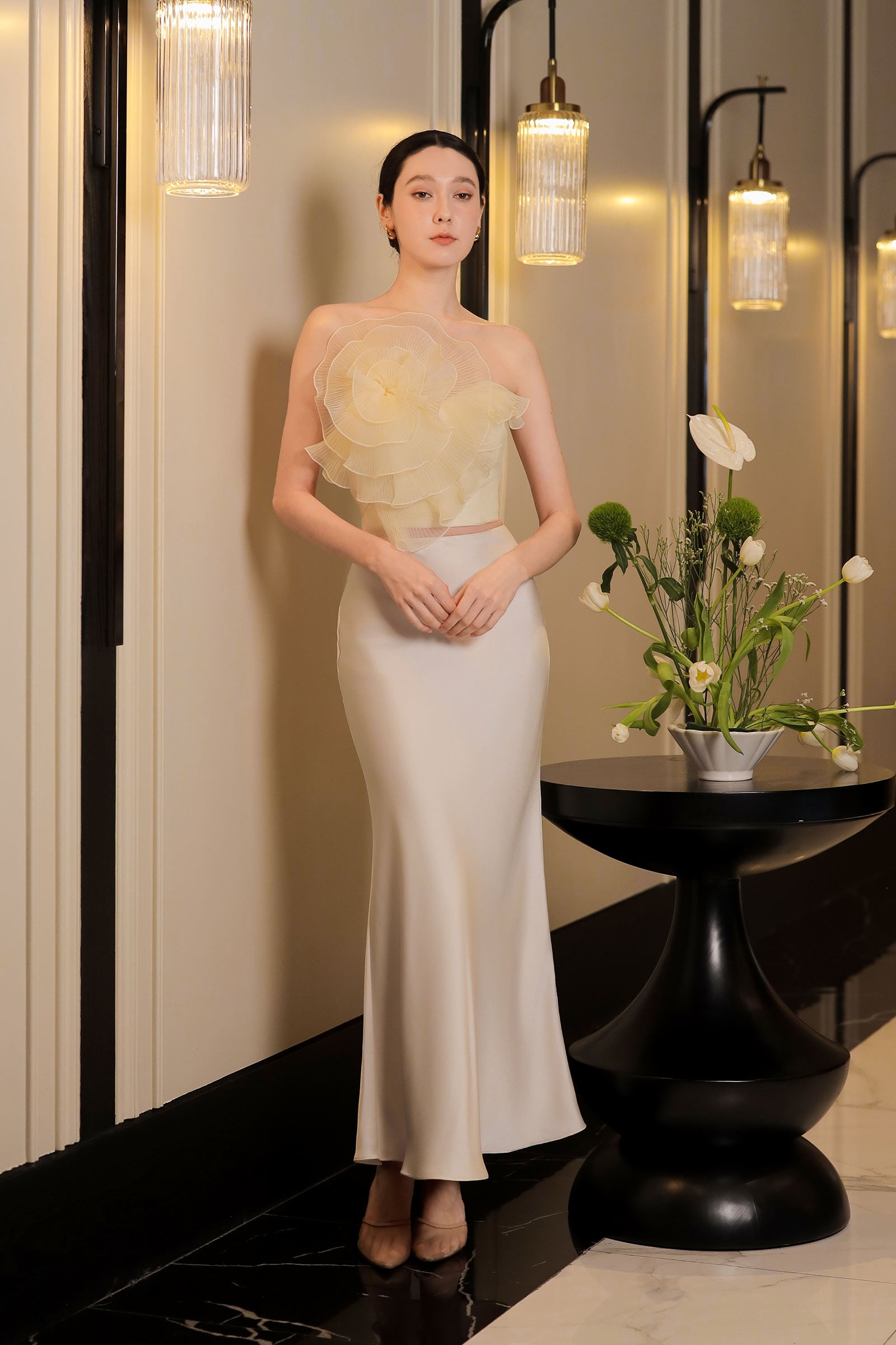 Rosalienne Bloom Padded Top (Cream)