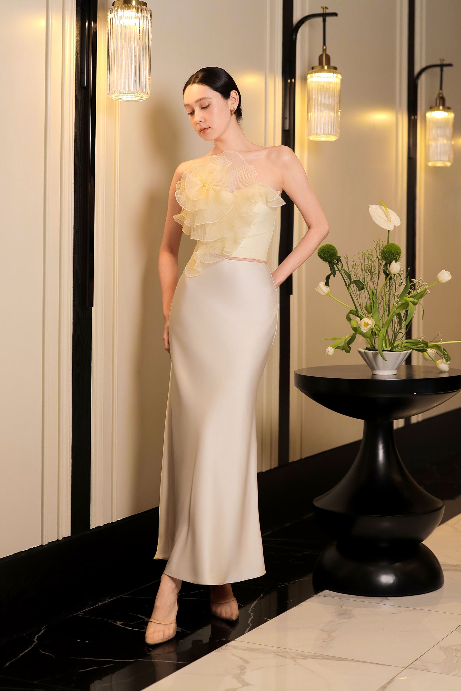 Rosalienne Bloom Padded Top (Cream)