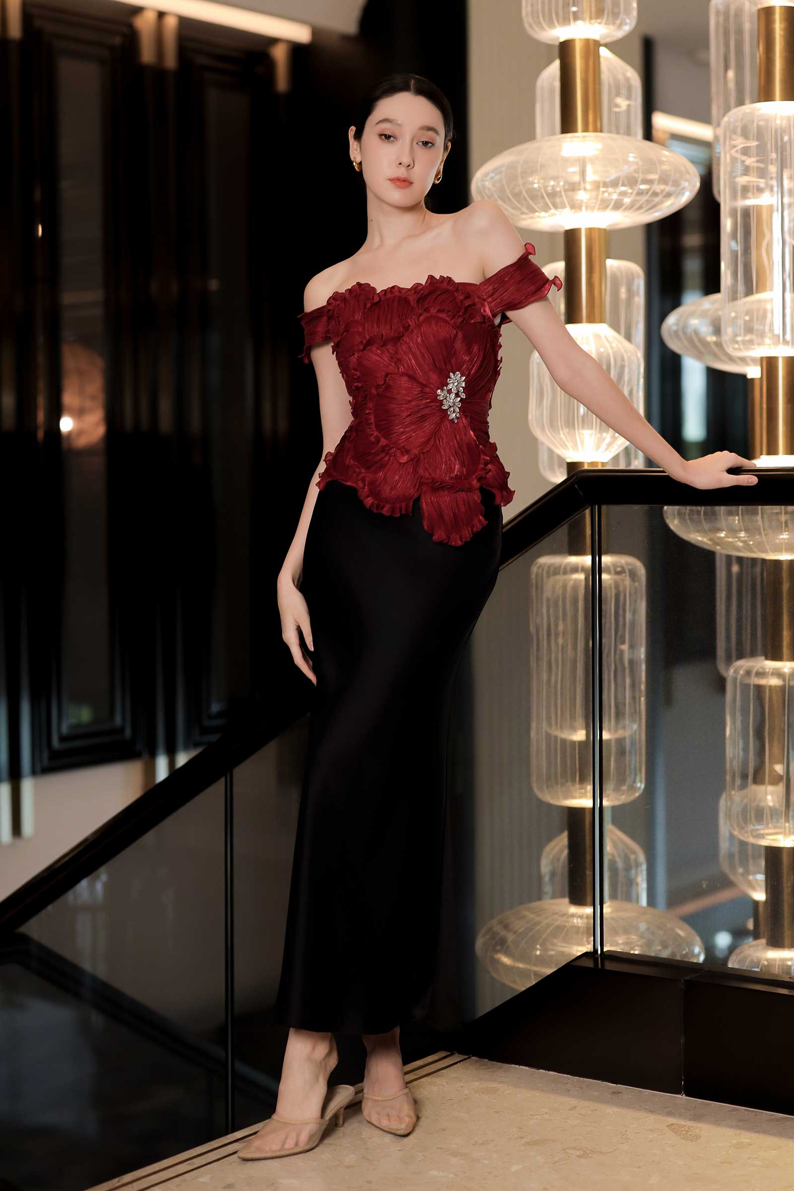 Drasielle Corset Top (Maroon)