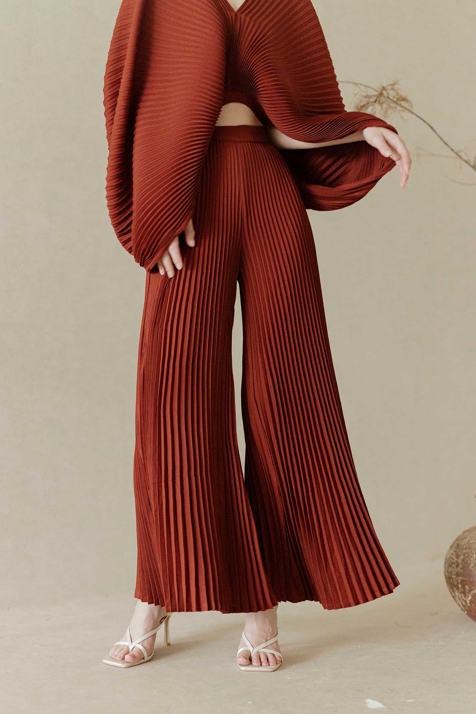 Derre Pleated Pants (Rust)