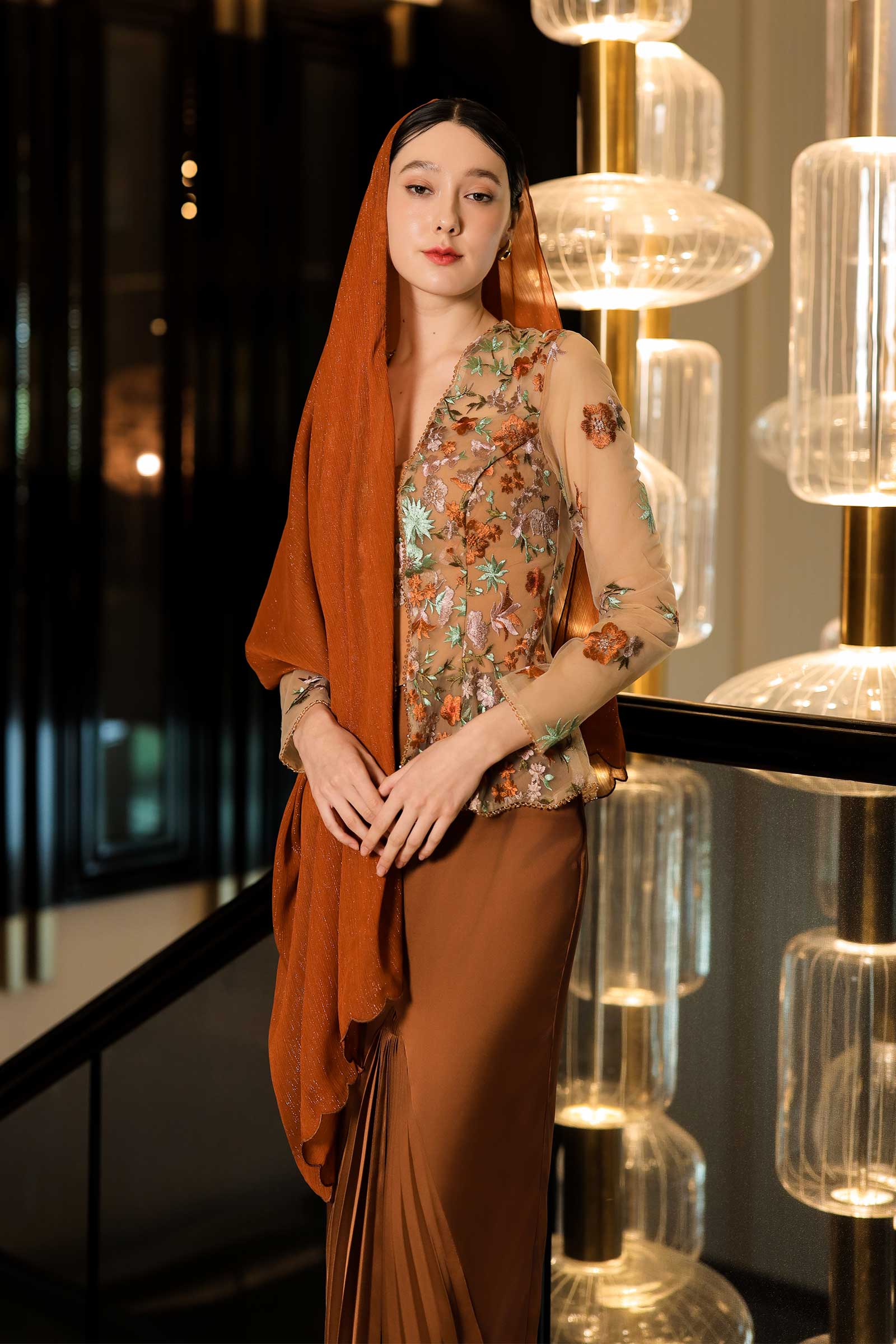 Daviere Kebaya Set (Brown)