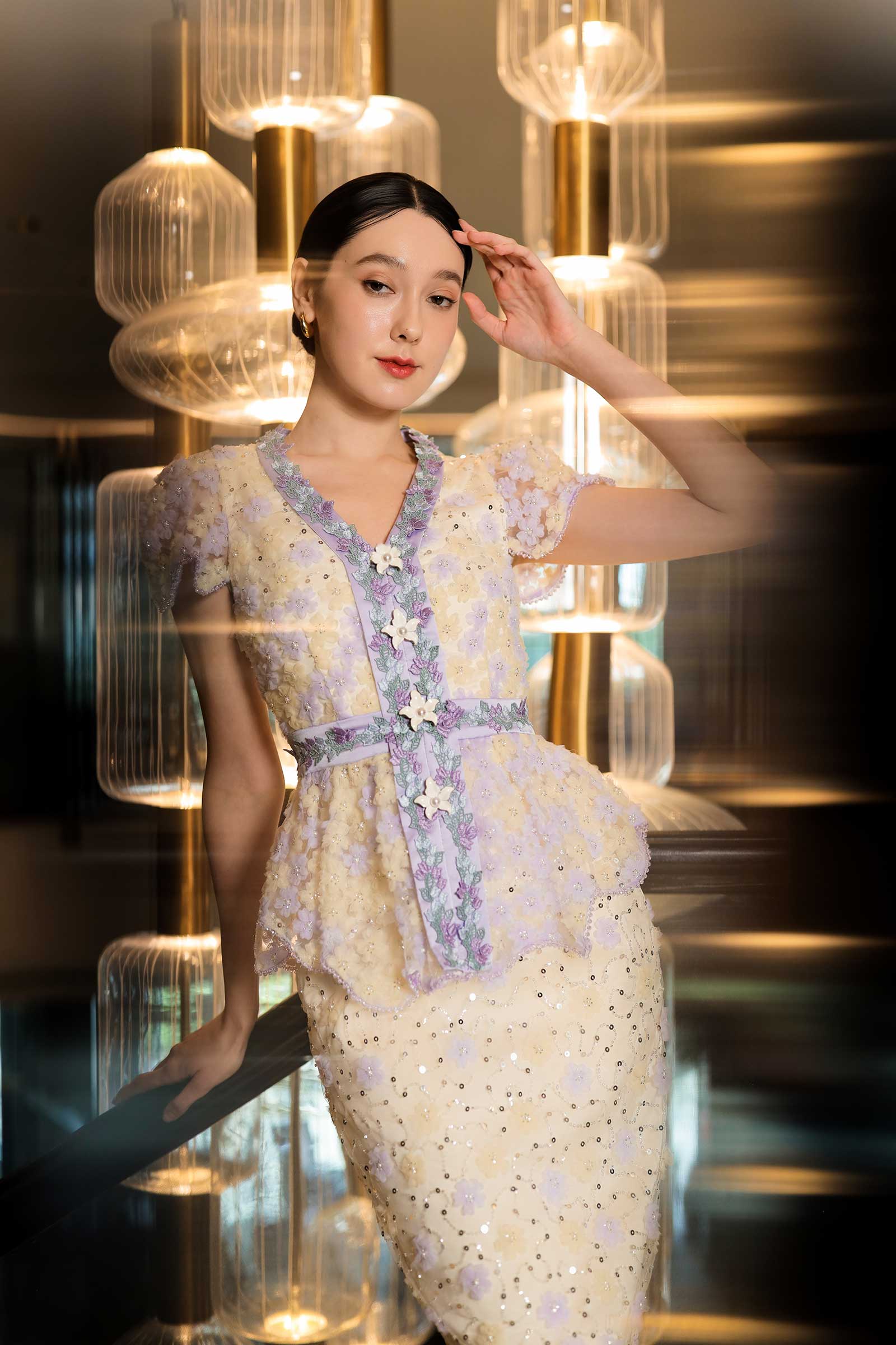 Dereliana Kebaya Set (Cream)