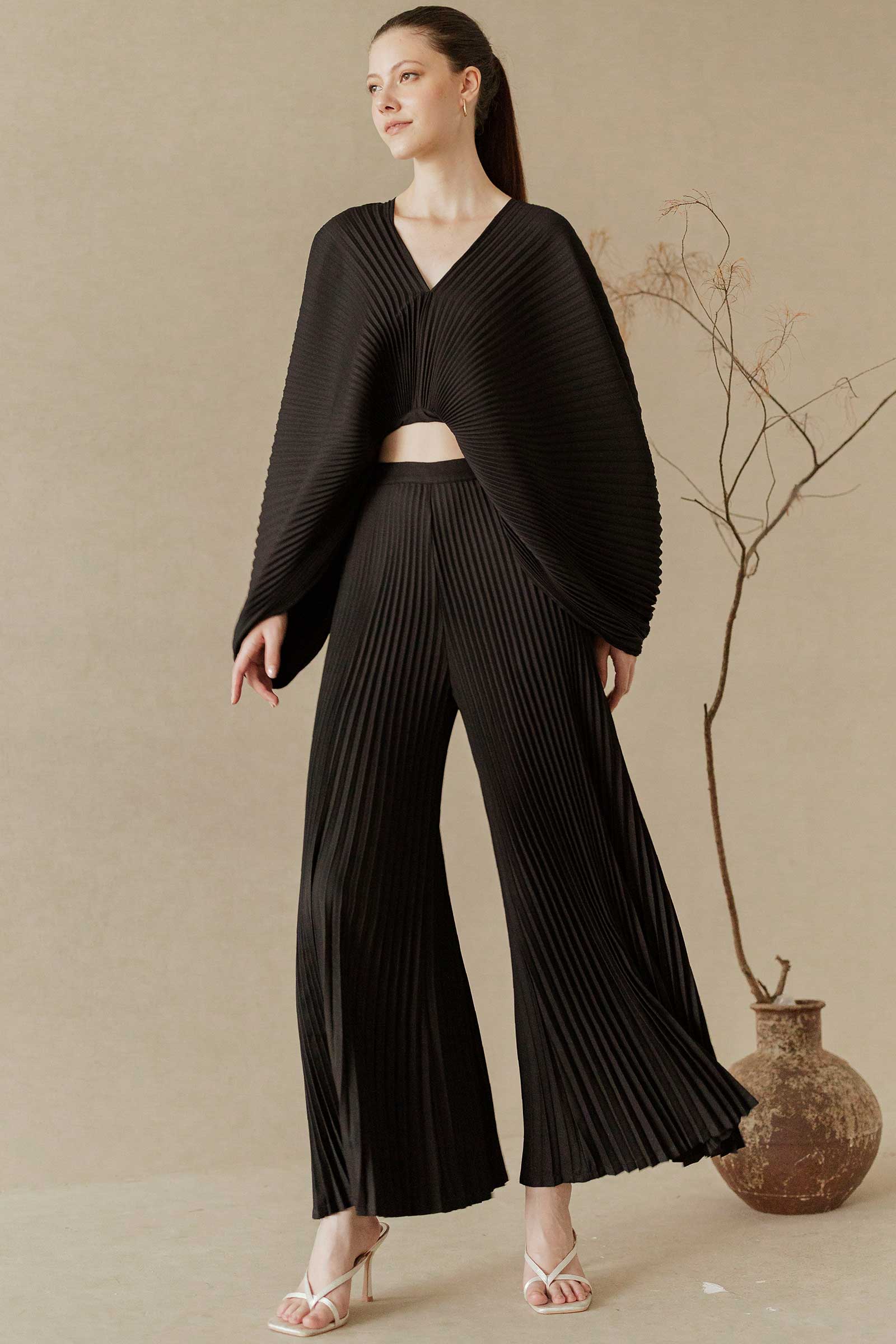 Derre Pleated Pants (Black)