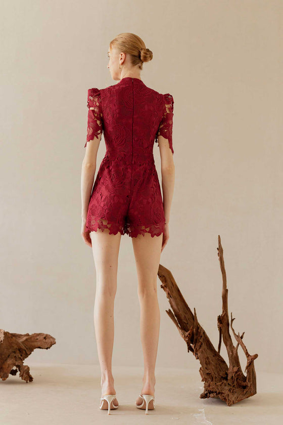 Drissa Romper (Maroon)