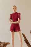 Drissa Romper (Maroon)