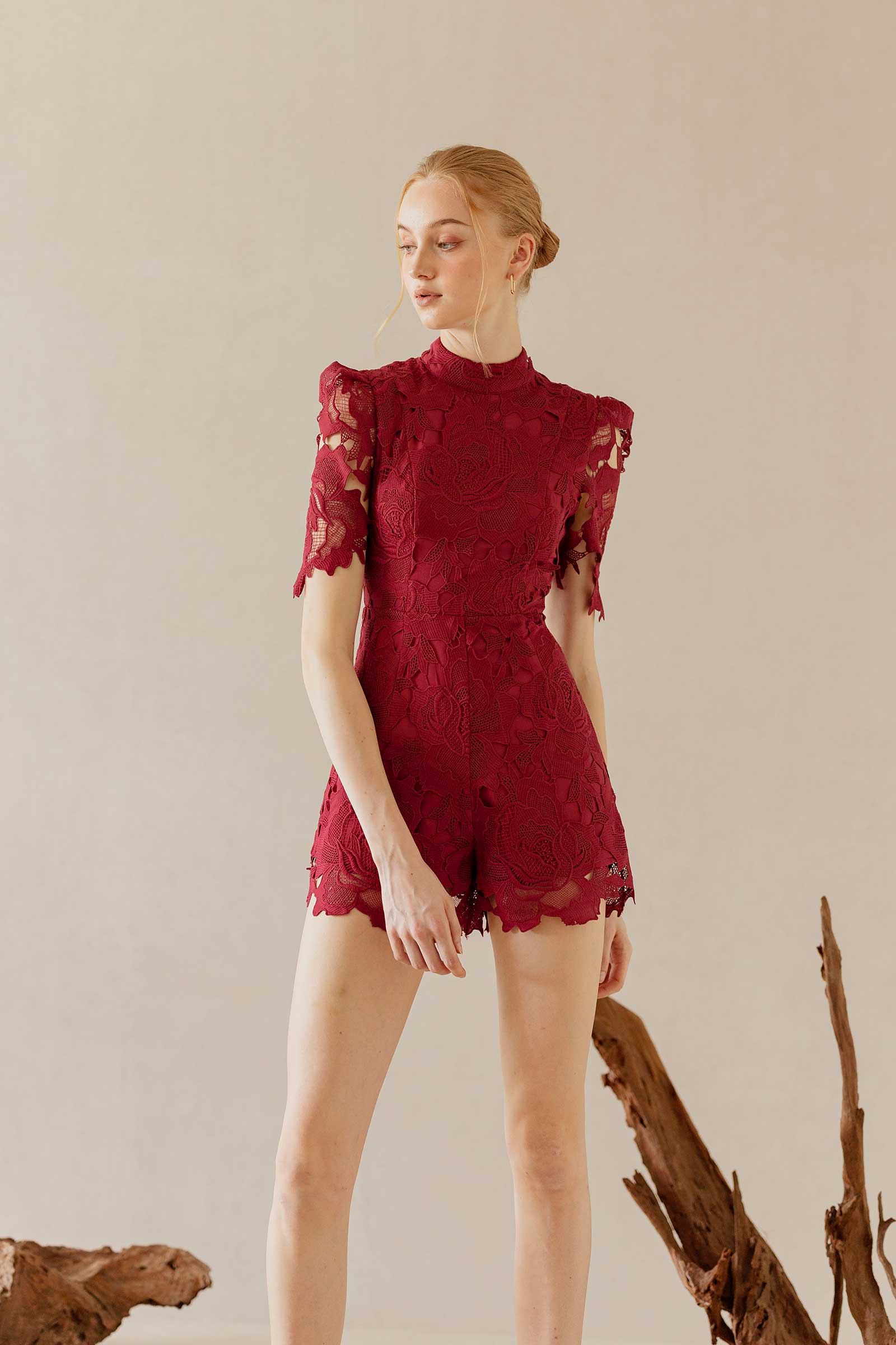 Drissa Romper (Maroon)