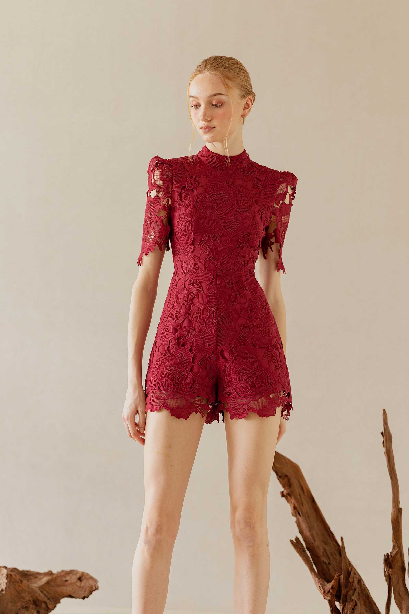 Drissa Romper (Maroon)