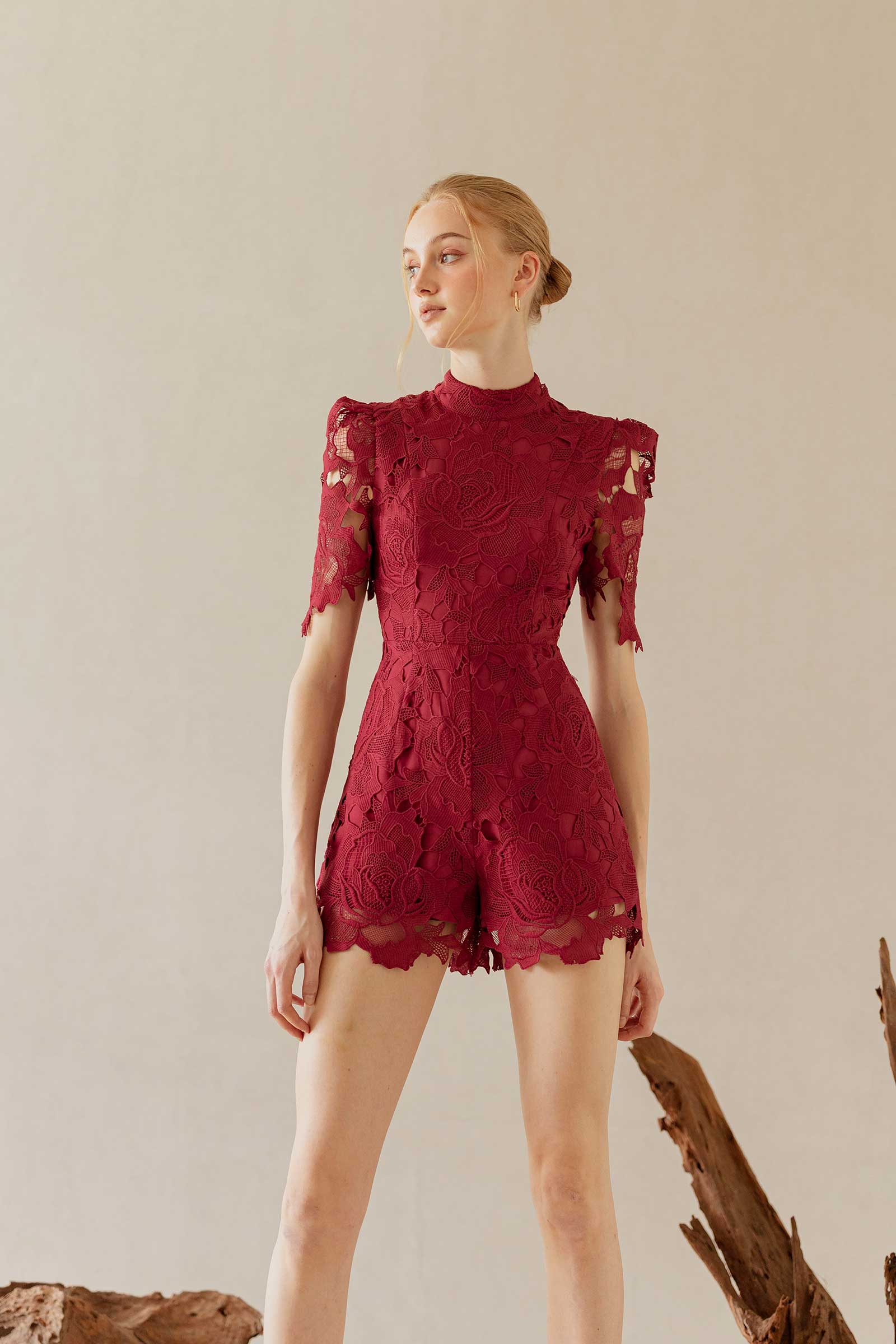 Drissa Romper (Maroon)