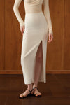 Mara Linen Midi Skirt (White Linen)