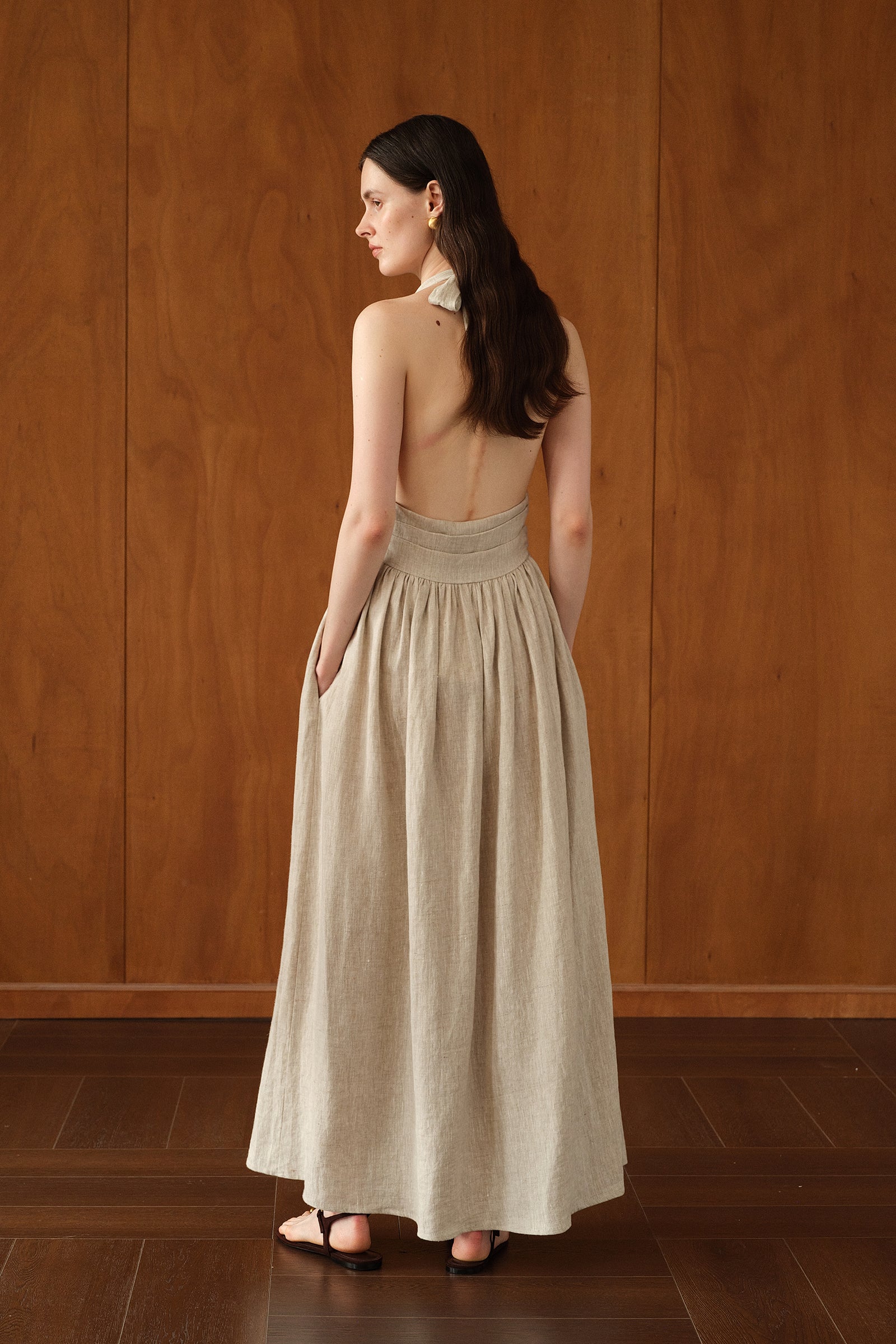 Penelope Dress (Natural Linen)
