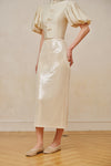 Jaded Midi Skirt (Porcelain Cream)