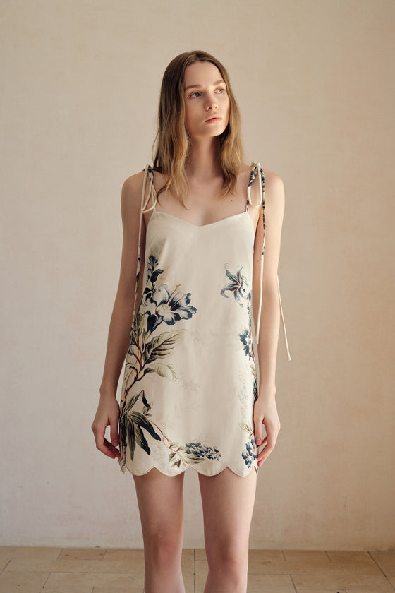Irish Scallop Embroidery Printed Dress