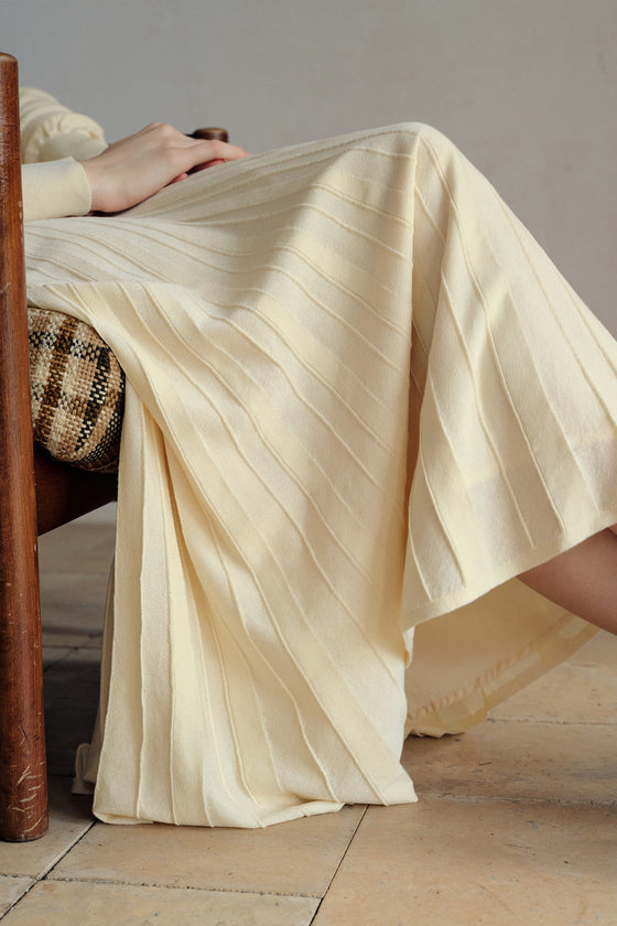 Phyllo Midi Knit Dress (Curd)