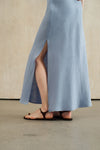 Yarra Linen Dress (Flax Blue)
