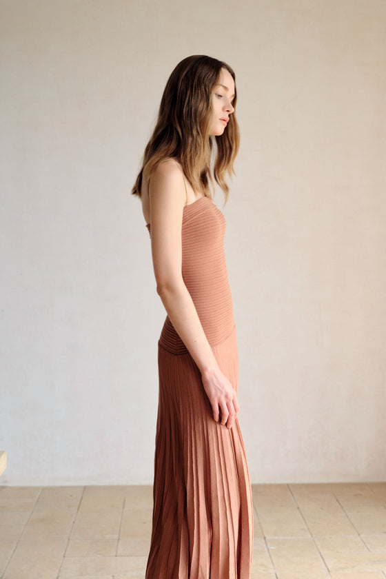 Phyllo Midi Knit Dress (Chesnut)