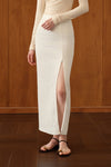 Mara Linen Midi Skirt (White Linen)