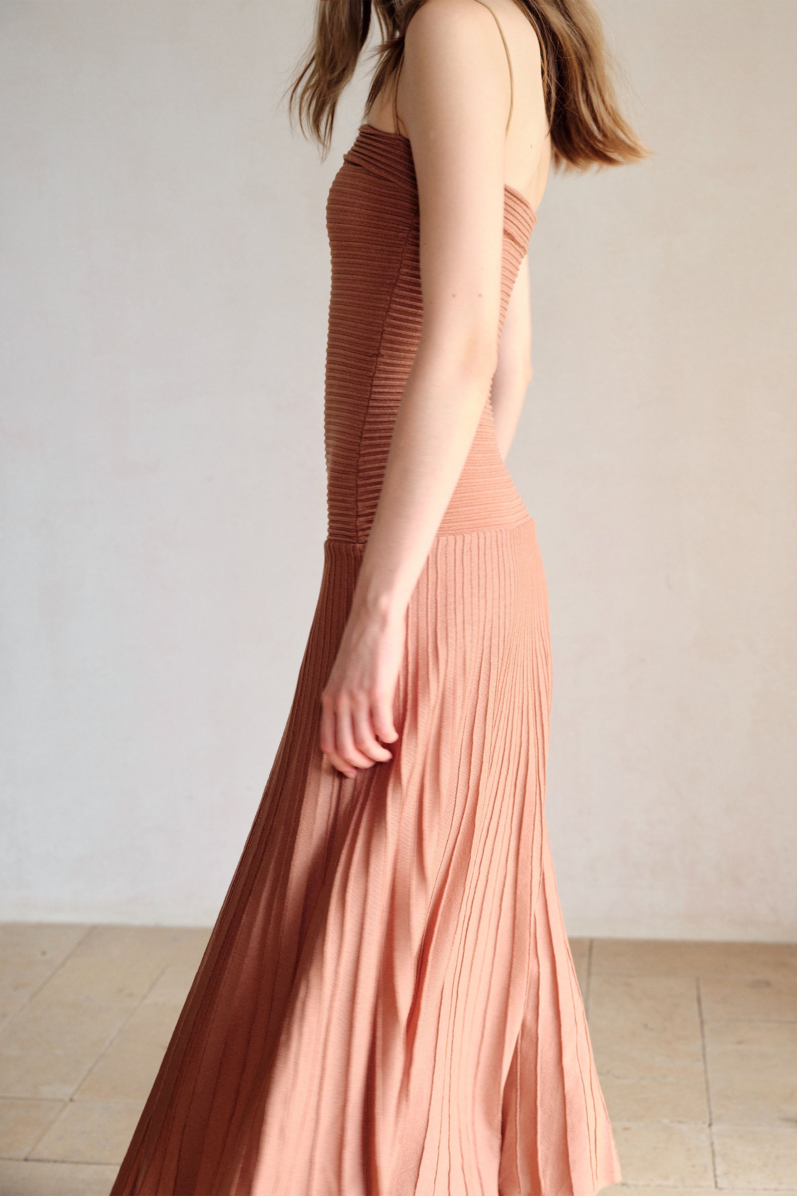 Phyllo Midi Knit Dress (Chesnut)