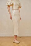 Jaded Midi Skirt (Porcelain Cream)