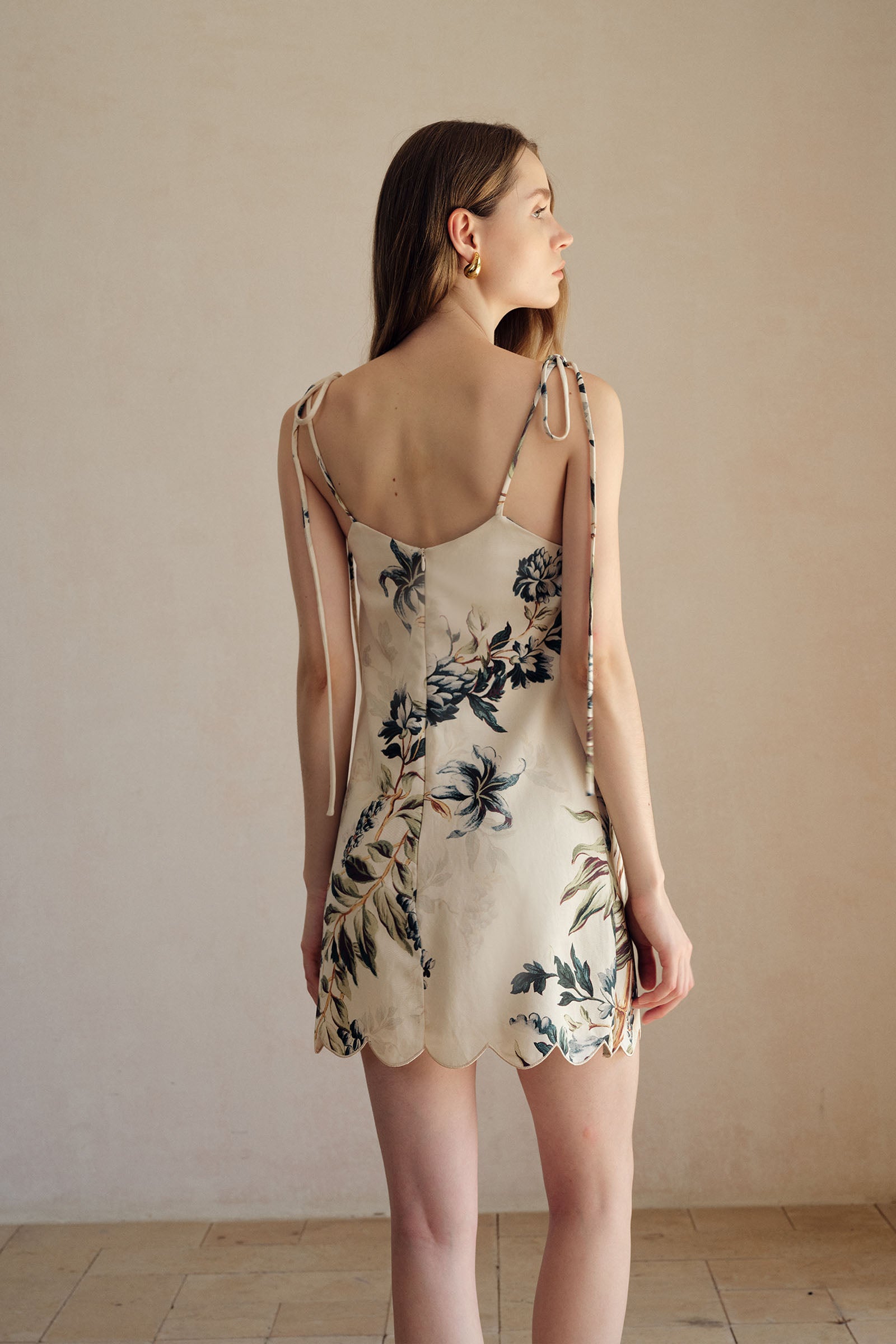 Irish Scallop Embroidery Printed Dress