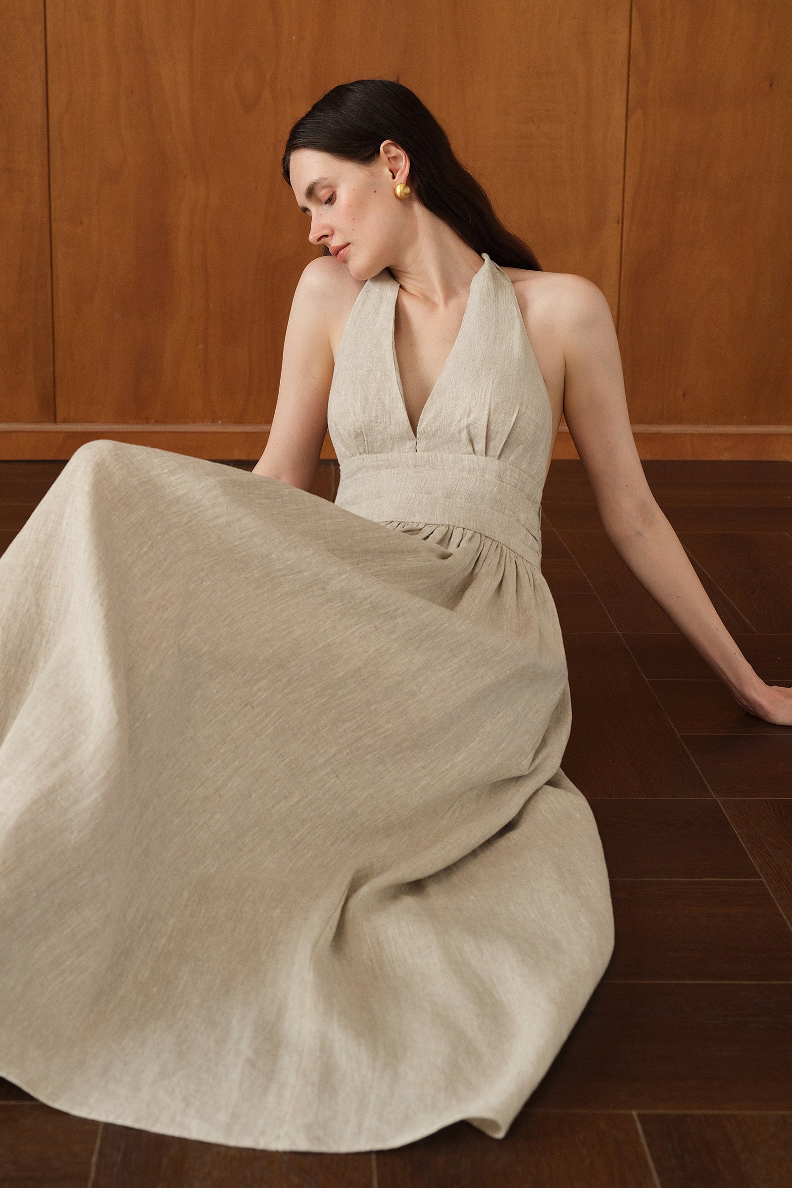 Penelope Dress (Natural Linen)