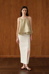 Mara Linen Midi Skirt (White Linen)