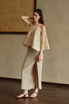 Mara Linen Midi Skirt (Natural Linen)