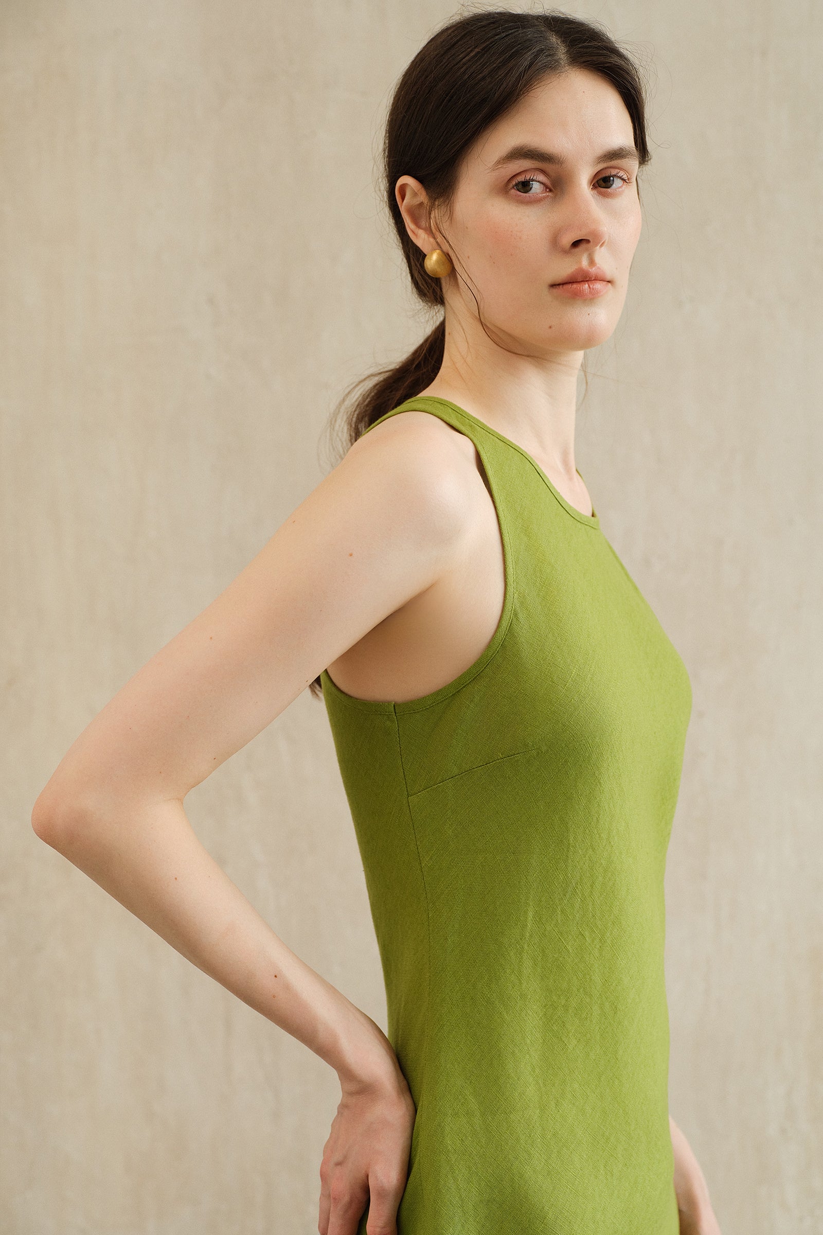 Yarra Linen Dress (Bergamot)