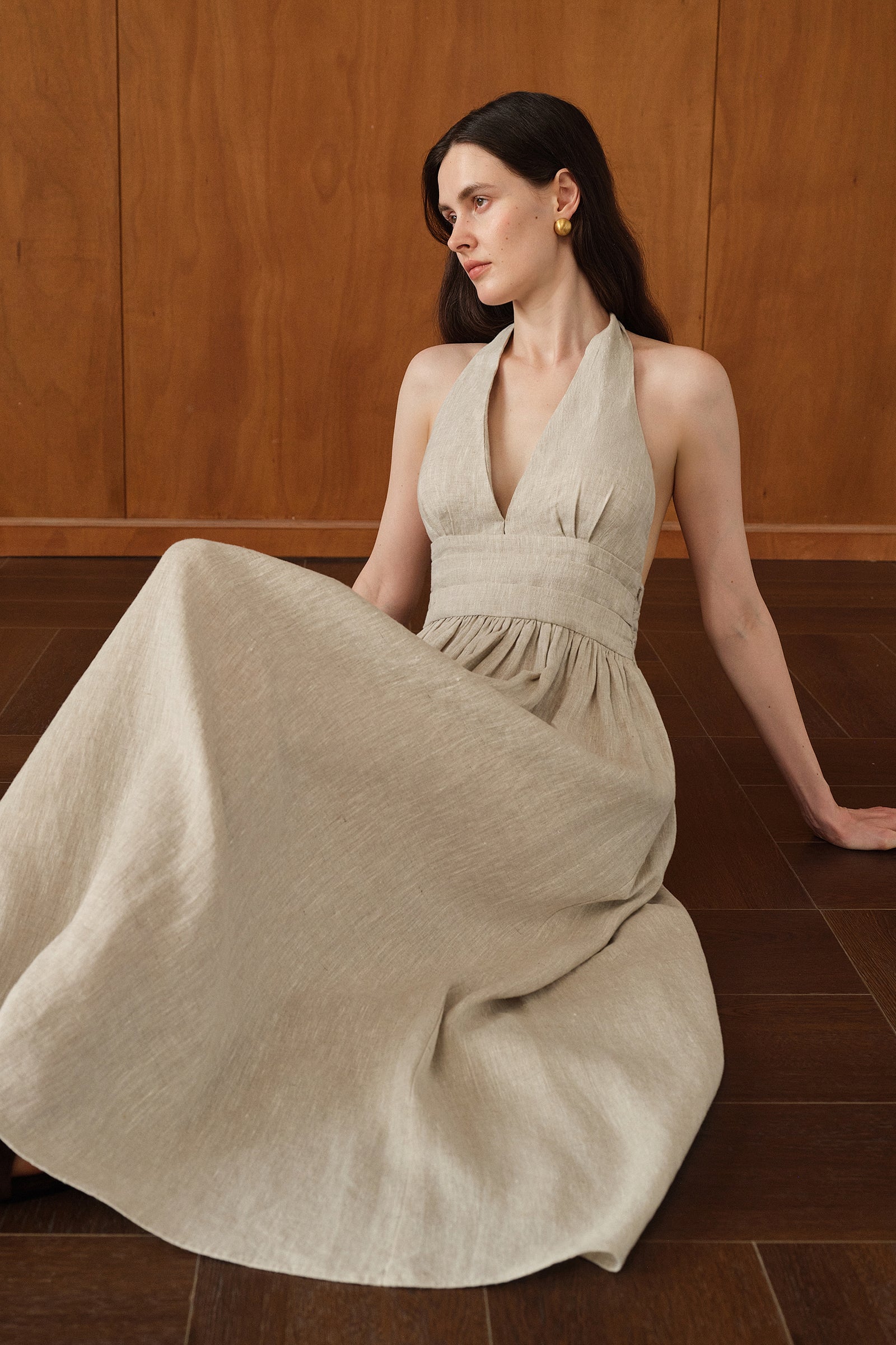 Penelope Dress (Natural Linen)