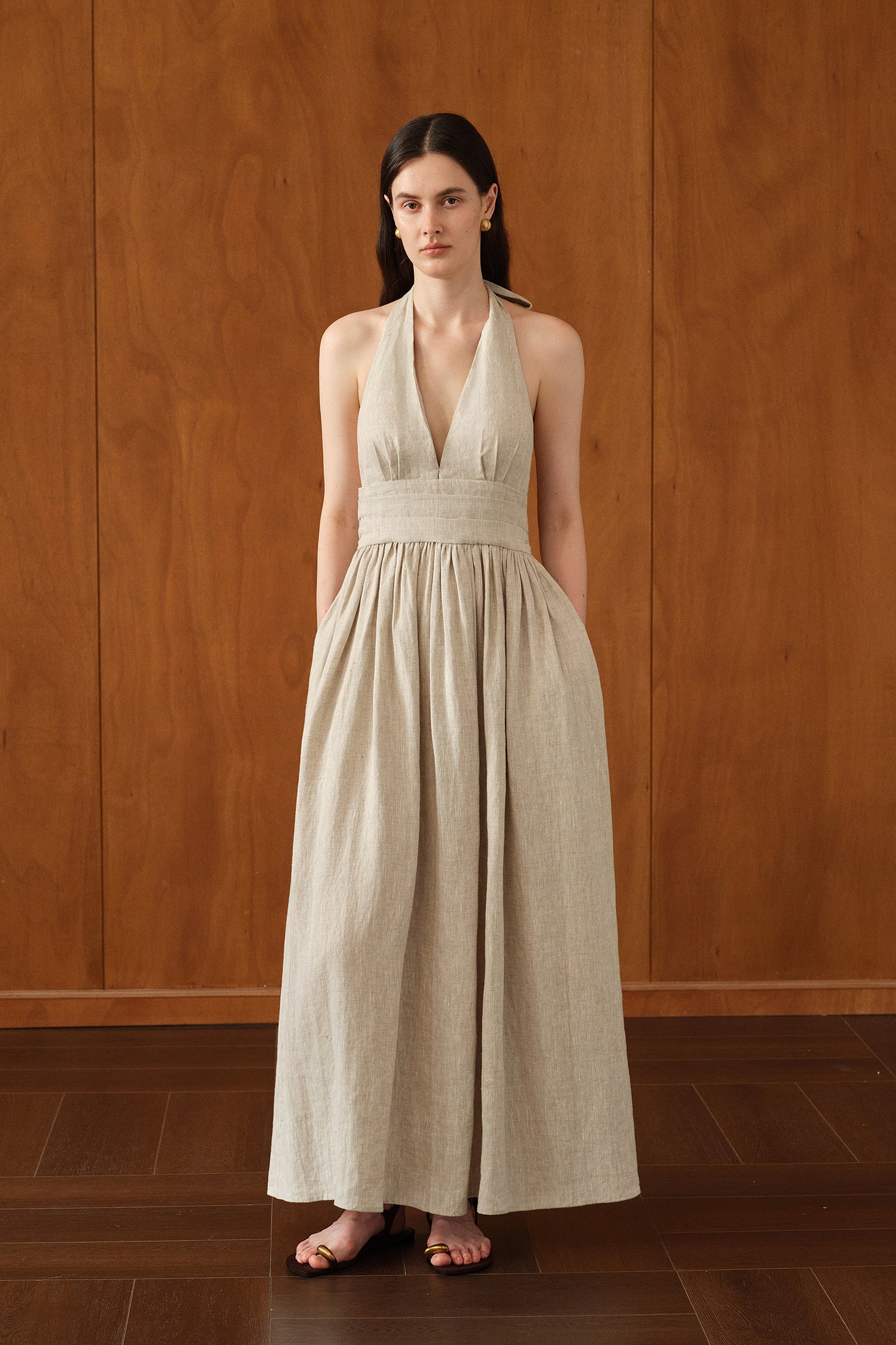 Penelope Dress (Natural Linen)