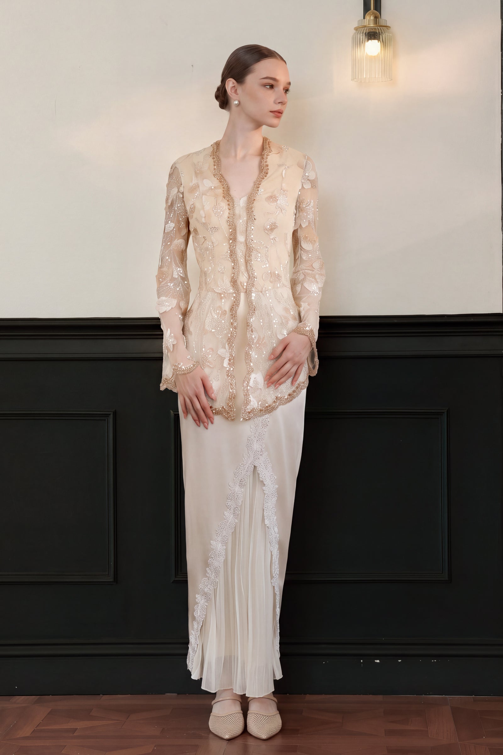 BACKORDER Mahsuri Kebaya Top (Moonlight Gold)