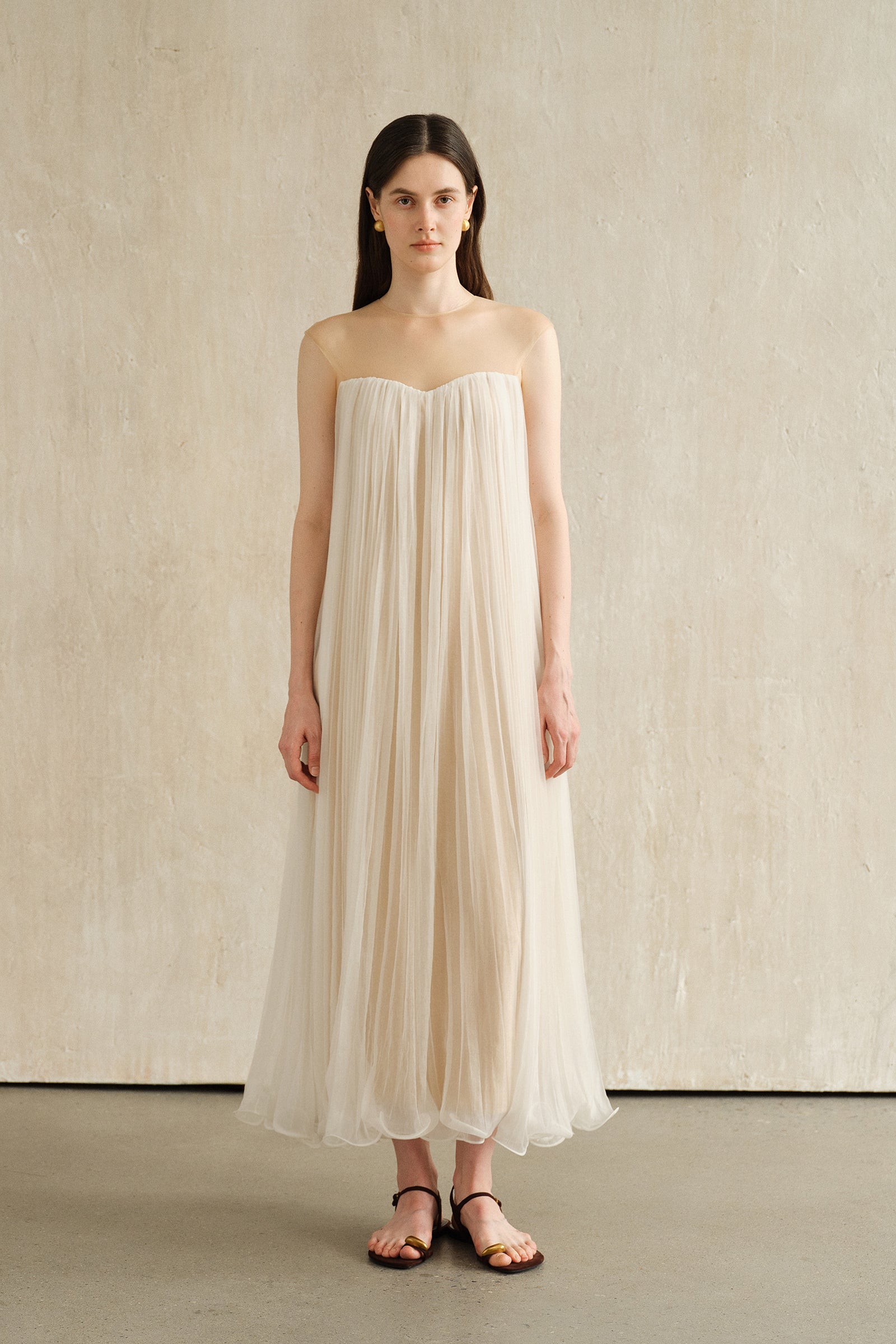 Rumi Long Dress (White Veil)
