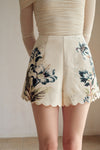 Deluna Printed Scallop Embroidery Shorts