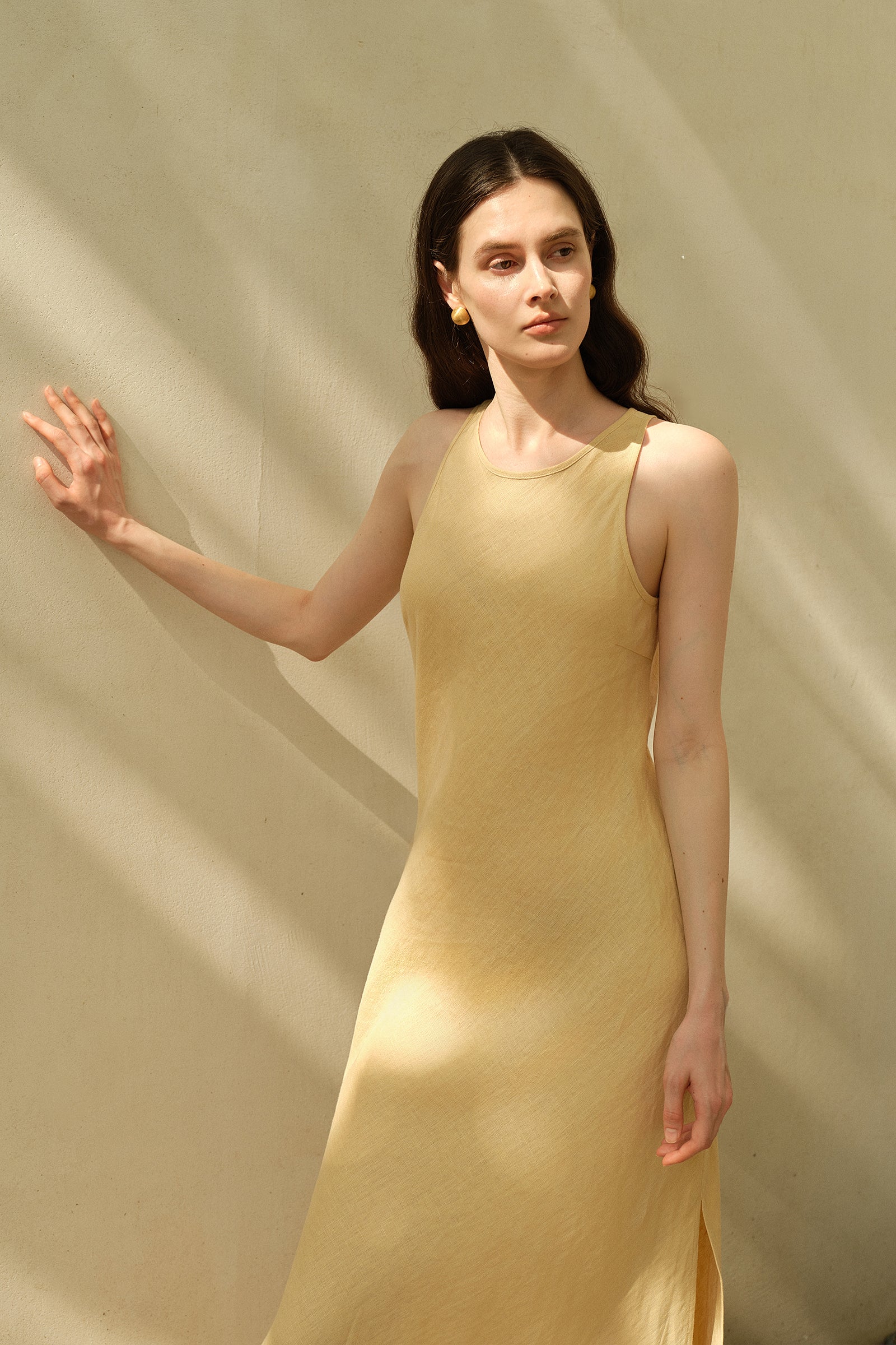 Yarra Linen Dress (Soft Butter)