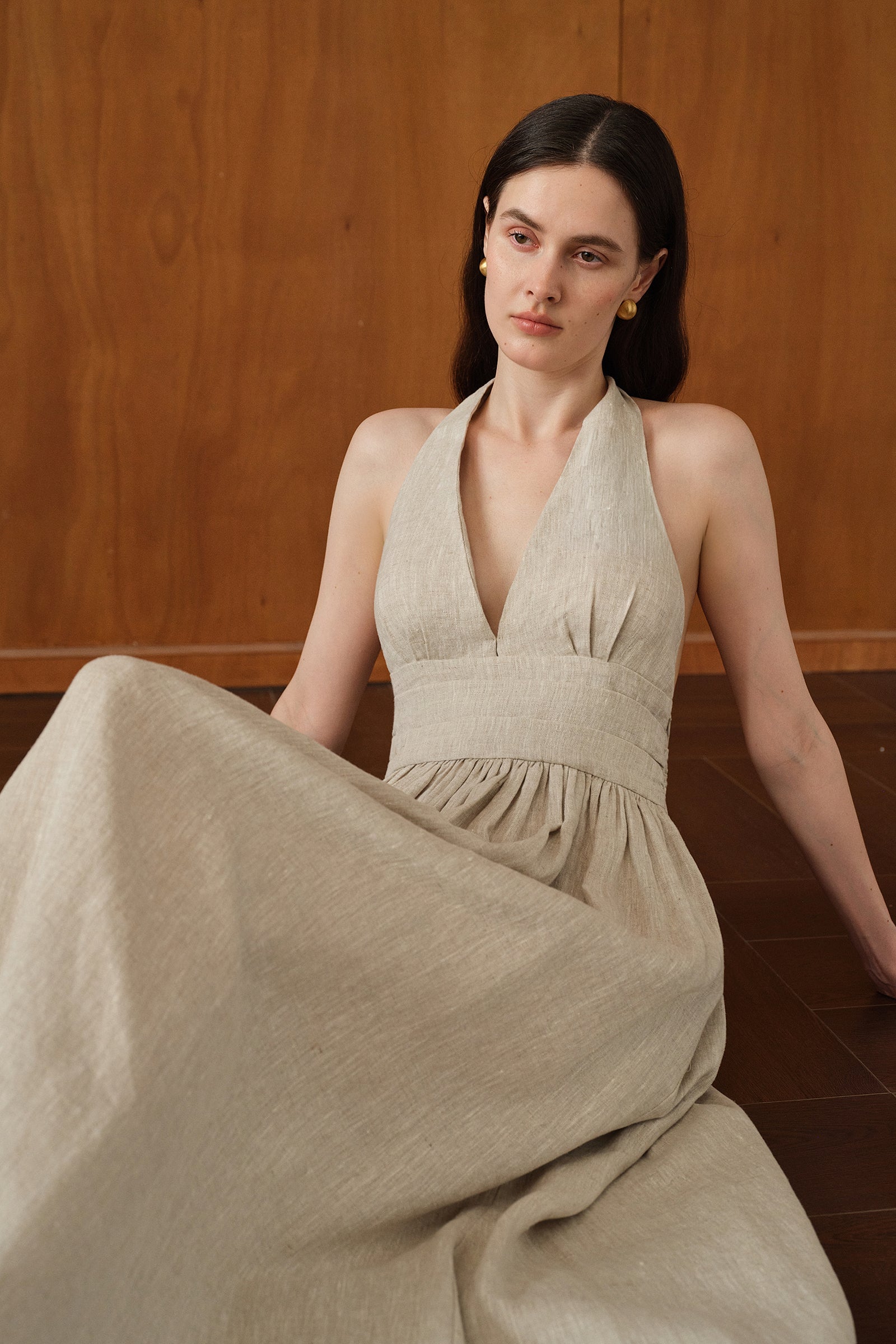 Penelope Dress (Natural Linen)