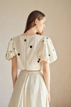 Gabi Polka Puff Sleeves Top